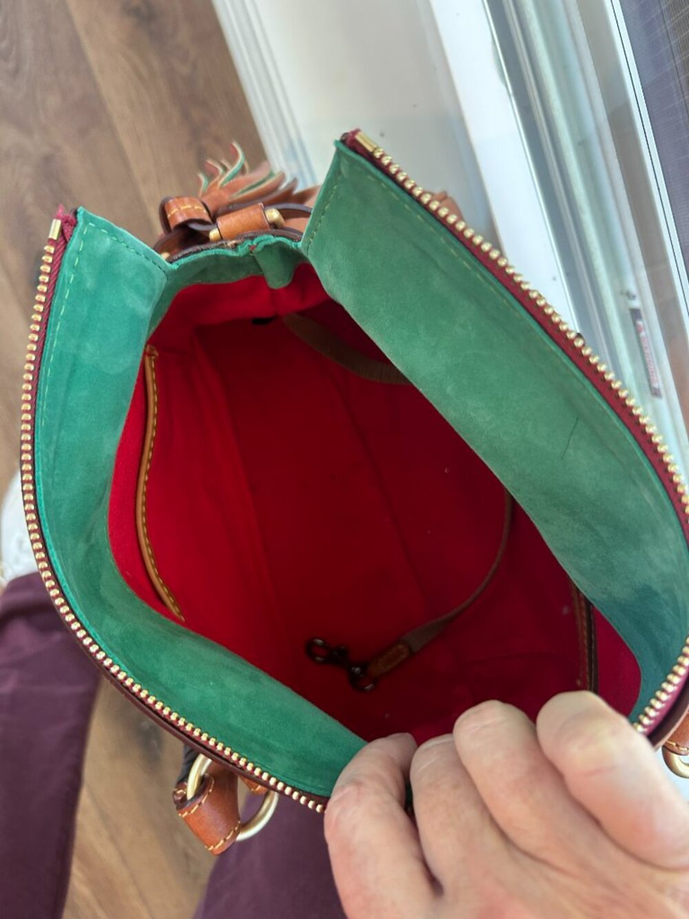 Dooney & Bourke Florentine Satchel Mini Bag with signature Interior. - Picture 12 of 13